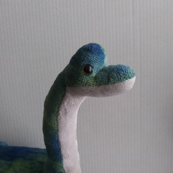 Brontosaurus Dinosaur Blue Green Plush Stuffed Animal 14" Tall by Wild Republic - Picture 9 of 13